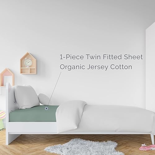 Miniatura 7 de Natemia Sábana bajera ajustable de 1 pieza, 100% algodón orgánico, 39 x 75 pulgadas, para colchones estándar de hasta 16 pulgadas, algodón de punto