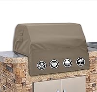 Vista 12 de Covers & All Built-in Grill Cover for Outdoor Grill – Heavy Duty 12 oz Waterproof Built-in BBQ Grill Cover, PVC-Coated Polyester with Elastic Hem