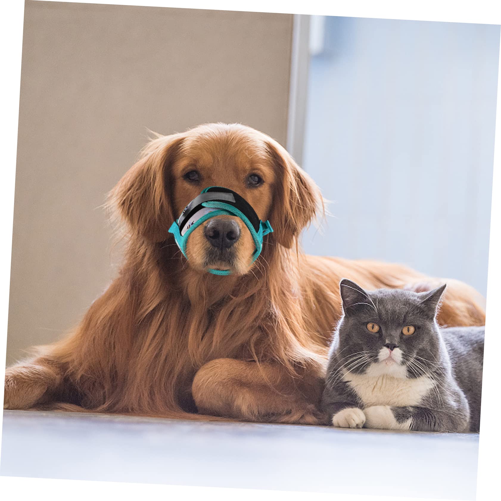 Mikikit Adjustable Printed Dog Muzzle Biting and Chewing Breathable Soft for Outdoor Use