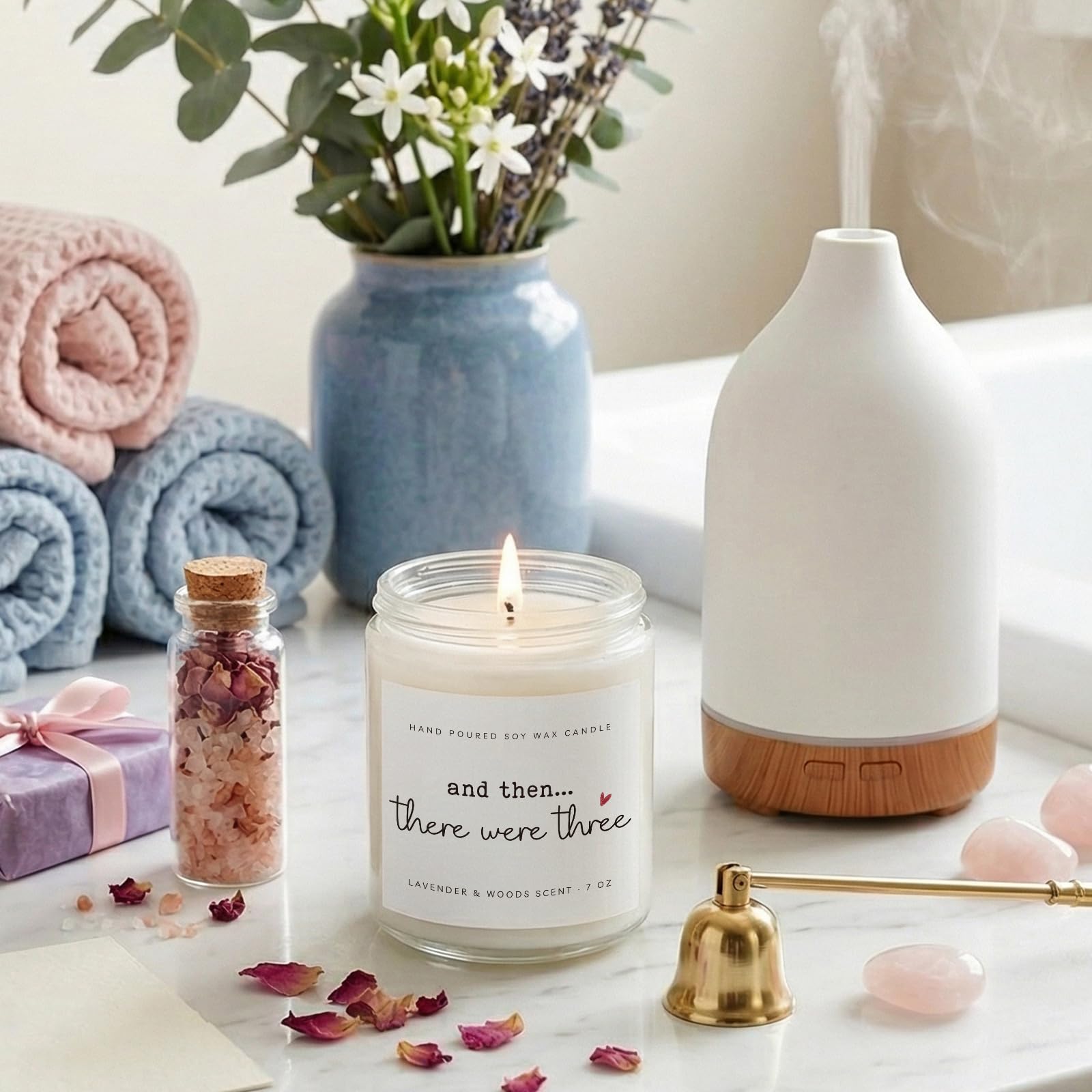 New Mom Gifts, Postpartum Gift for Moms, Gift for New Moms After Birth, New Parents Gifts for Couple, First Time Mom to Be - Lavender Scented Candle 7oz