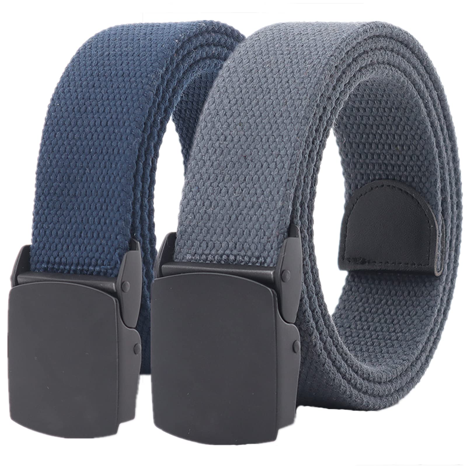 Cinturones de trabajo para hombre, Cinturones for hombres y mujeres, cinturón táctico militar resistente de liberación rápida, hebilla de aleación negra, cinturón de lona de algodón(Blue and Gray,160C