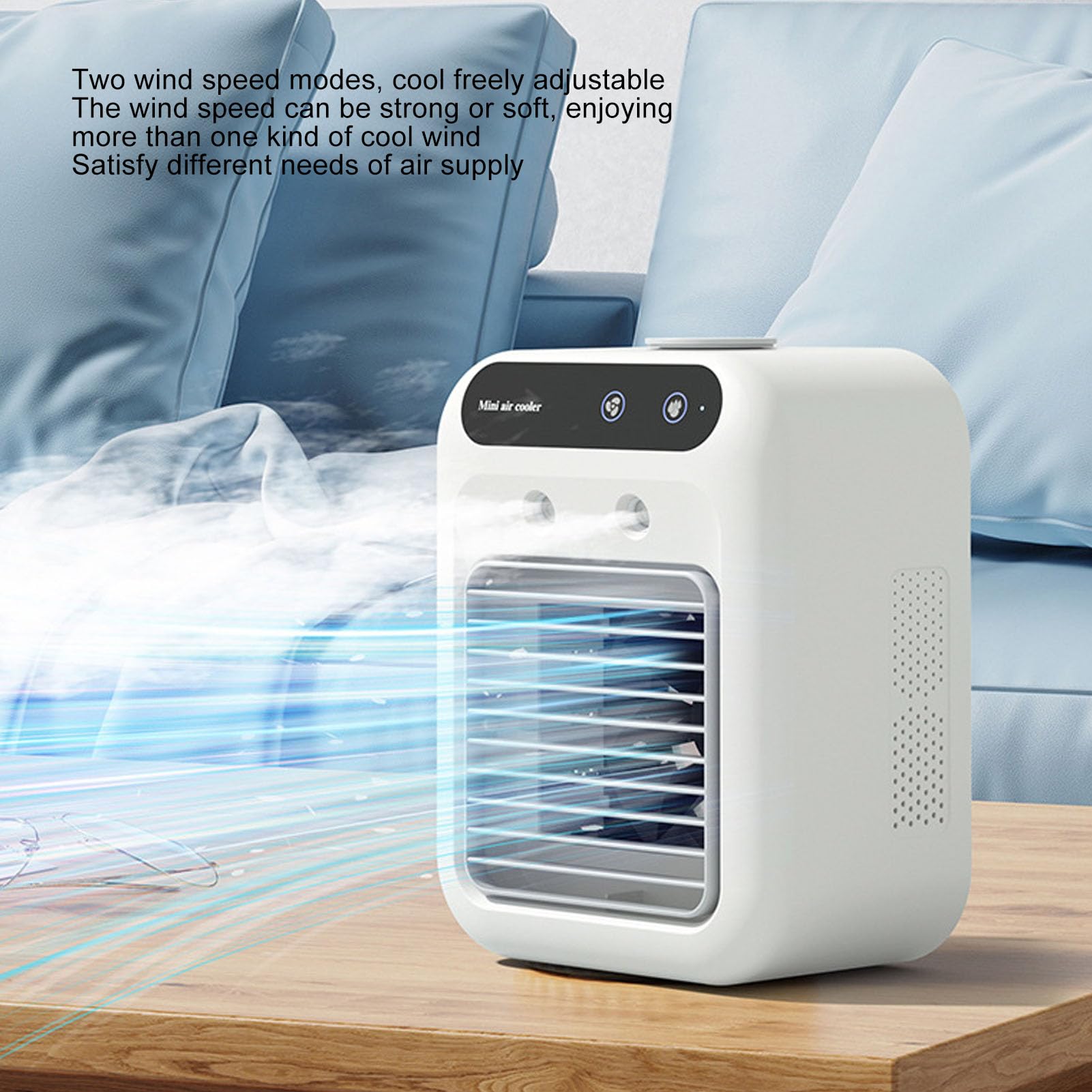 Ausla Przenośny Wentylator Klimatyzator Mini AC do Domu Chłodzącego energooszczędność Woda Chłodna Ciche Biurko Chłodnica z Timerem Bezpieczna Dogodna Kompaktowa Konstrukcja