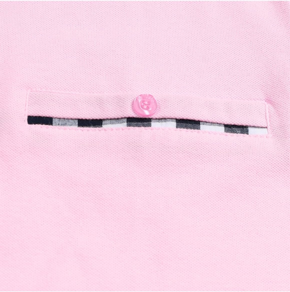 Men's Long Sleeve Polo Shirts Casual Fit Plaid Collar Cotton Golf T-Shirts - Image 4