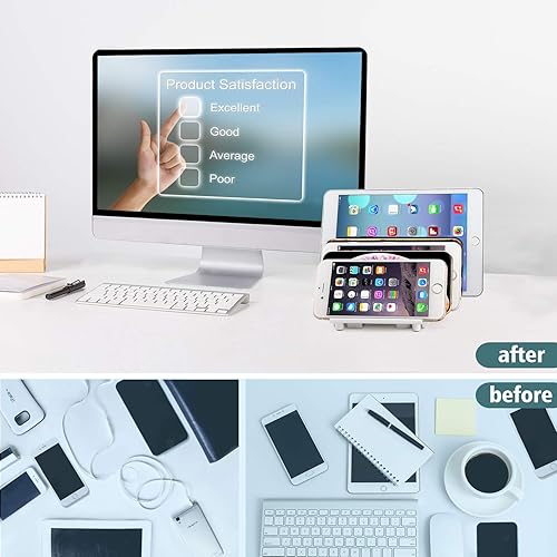 Miniatura 4 de Soporte universal ajustable para teléfono celular, organizador de tableta, soporte de escritorio para múltiples dispositivos para iPhone, Samsung
