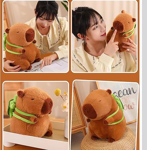 Miniatura 4 de Lindo juguete de peluche de Capybara de dibujos animados con mochila de tortuga, juguete de peluche Capybara, almohada de peluche súper suave,