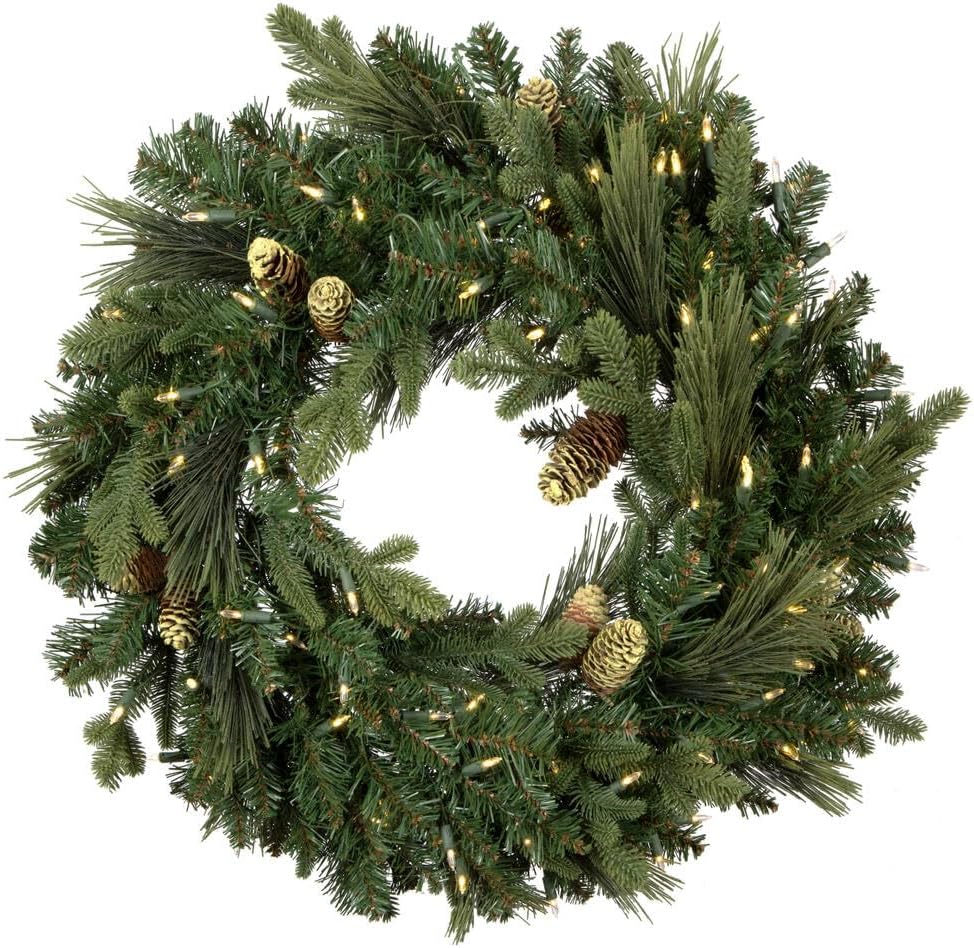 Vickerman 30" Emerald Mixed Fir Artificial Christmas Wreath - Unlit - Holiday Prelit Wreath - Festive and Unique - for Door, Mantle or Wall - Lush and Realistic