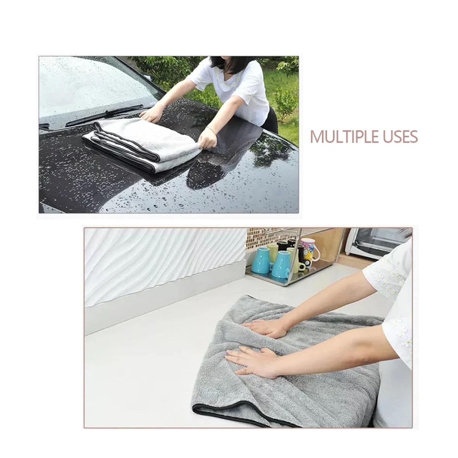 Toalla de Microfibra for Lavado Coches, 30 Unidades, Secado rápido, Limpieza automática, paño Extra Suave, Alta absorción Agua, Accesorio para VehíCulos Coches(100x40cm)