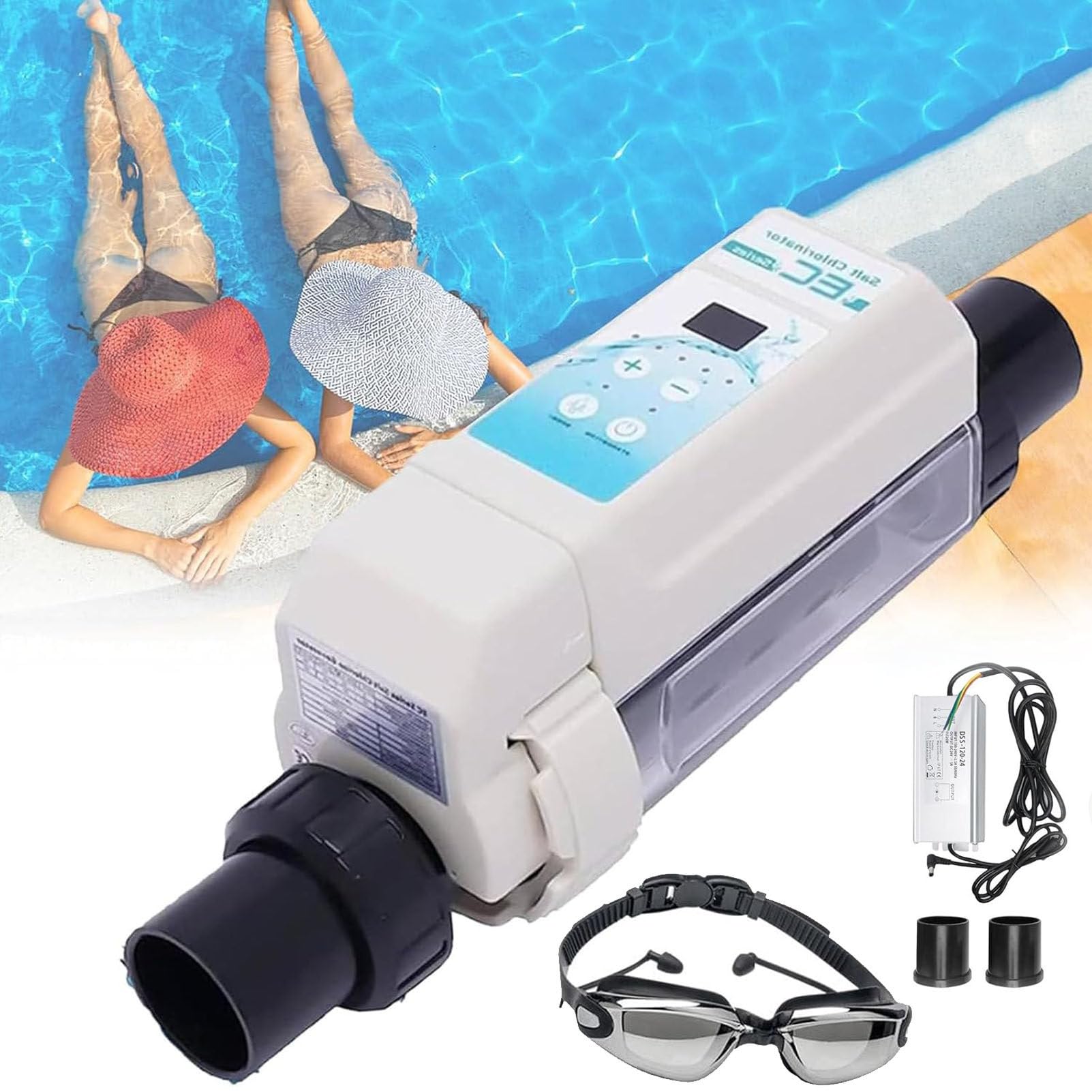 Clorador De Agua Salada, Limpieza AutomáTica De Generador De Cloro De Piscina De Agua Salada, con Control Inteligente, para SPA Piscina. EC12