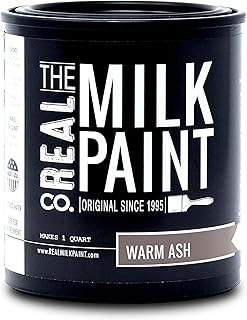Real Milk Paint, Wood Paint for Furniture, Matte Paint for Cabinets, Walls, Brick, and Stone, Water Based Organic, No VOC, Warm Ash, 1 Quart