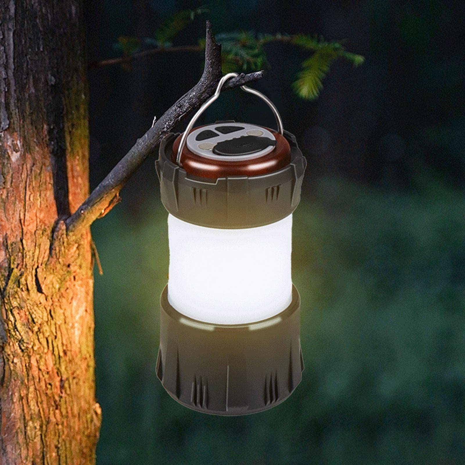 Keptfeet 2 Lanterna da Campeggio all'aperto - Luce per da Campeggio | Ricaricabile - Torcia a Lanterna Impermeabile con interfaccia USB bidirezionale per Campeggio, Escursionismo, Pesca, casa