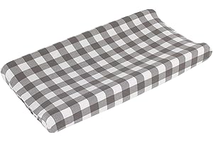 NoJo Grey and White Buffalo Plaid Changing Pad Cover