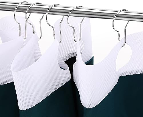 Miniatura 6 de 60 ganchos de metal para cortina de ducha, clips de metal para colgar cortina de ducha, anillos de cortina de ducha de metal, prácticos ganchos