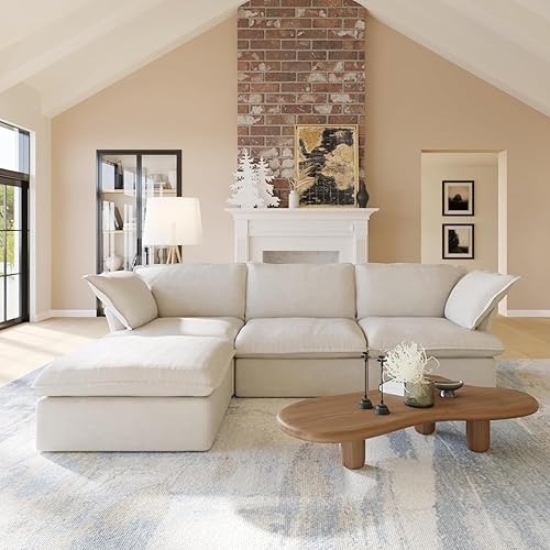 Miniatura 4 de JACH Sofás modulares en forma de L, sofá modular profundo con tumbona, sofás modulares modernos y cómodos de nube, fundas de cojín extraíbles, dos