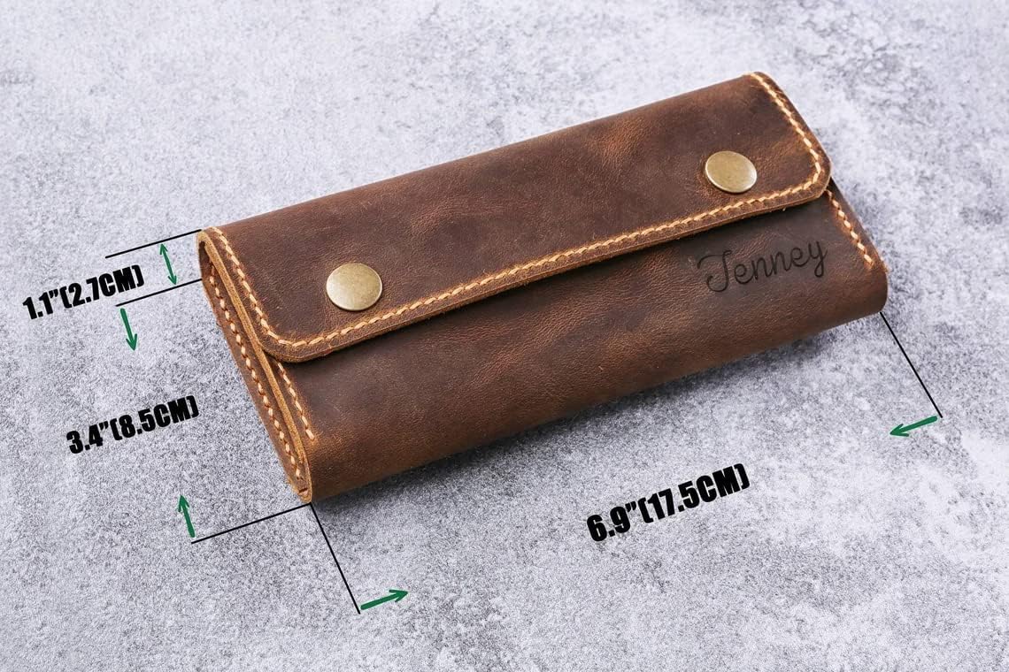 Personalized Leather Cell Phone Holster for Samsung Galaxy Z Fold 4, with Belt Loop, Brown Leather Phone Holster W03-GZ405HS