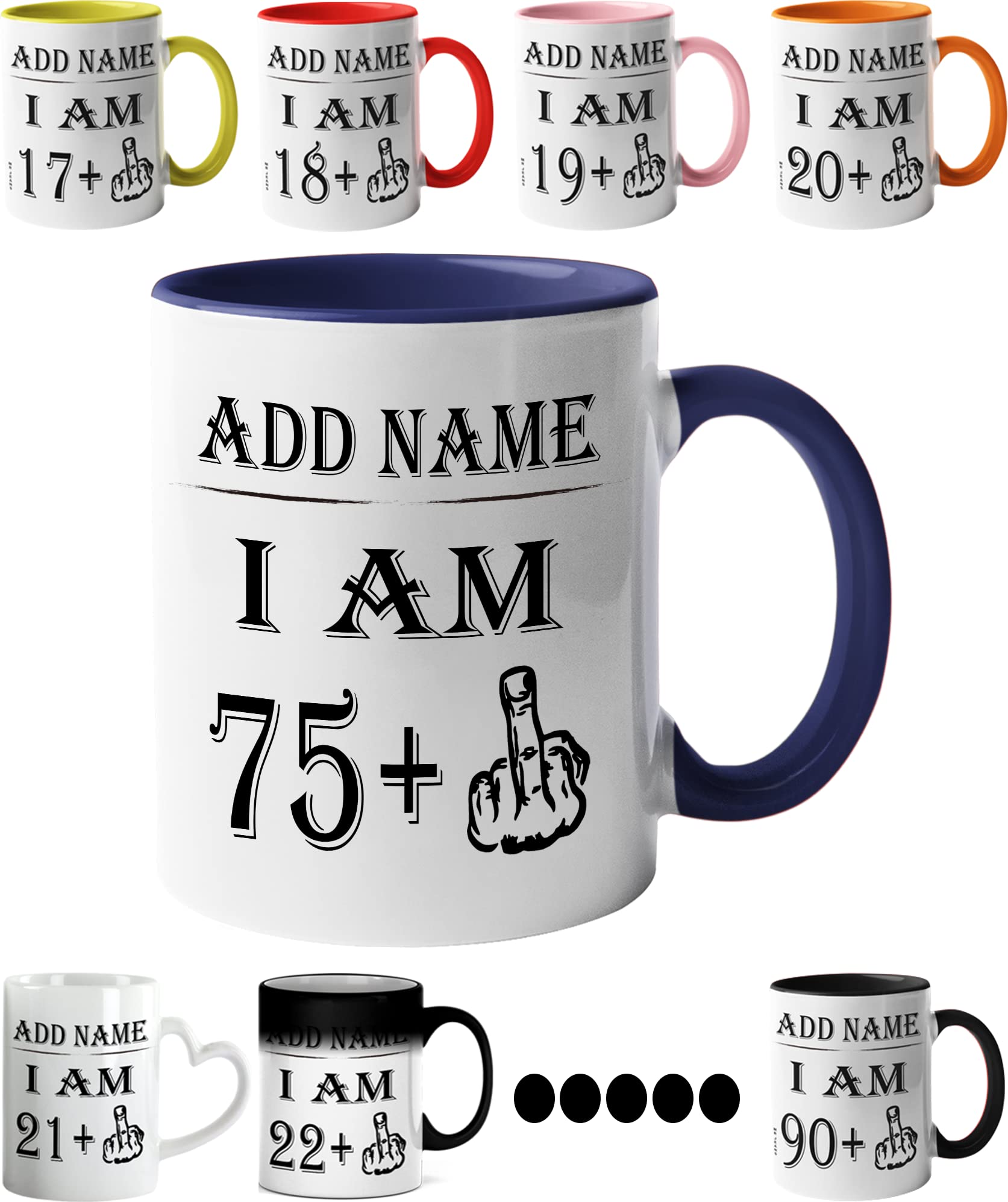 Mr Jeans LTD 76th Birthday Funny Mug - Personalised Mug/Cup - Add Name - I am 75 Plus one Coffee Mug Gag Party Idea as a Joke Celebration Seventy Adult Mug โ image 1