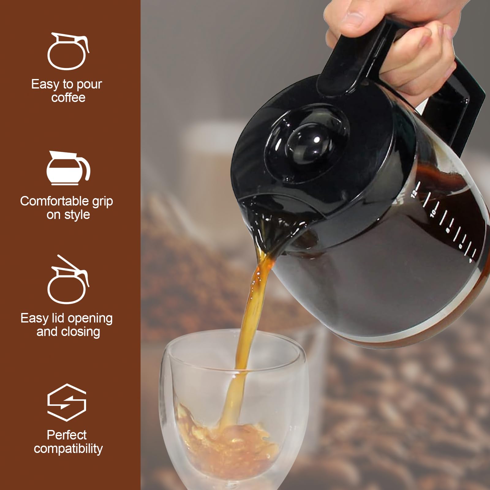Amazon | 12カップ ガラスカラフェ交換用 Cuisinartコーヒーメーカー