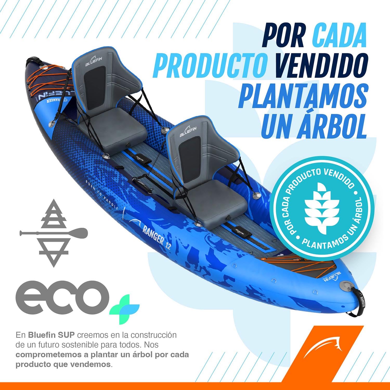 Kayak Hinchable Scout de Bluefin, Kayak Hinchable de 1 Plaza, Canoa Hinchable Alternativa