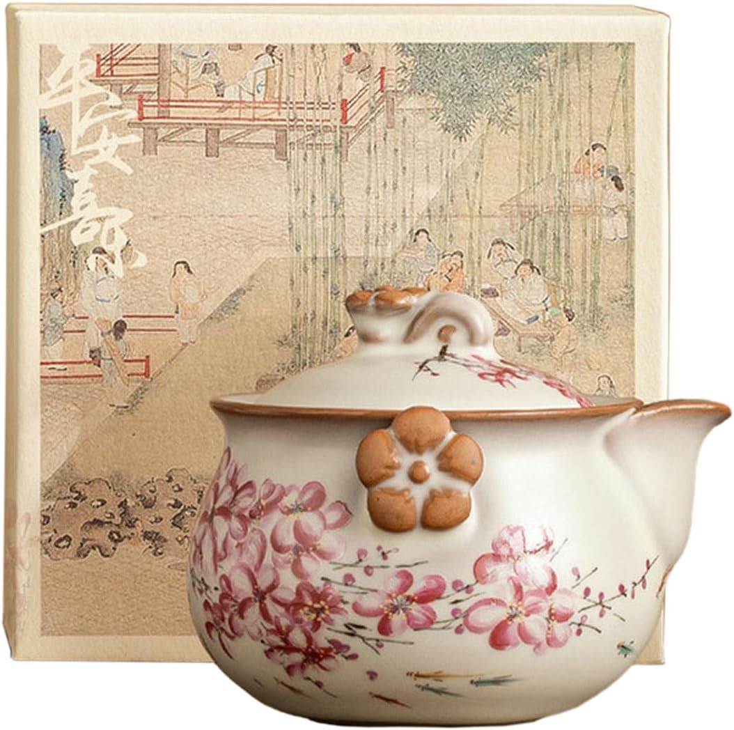 160Ml/5.5oz Ru Kiln Tea Brewing Household Plum Blossom Treasure Bottle, Chinese Women's Tea Set Hand Grab Pot - Plum Blossom Treasure Bottle [ Box Package]