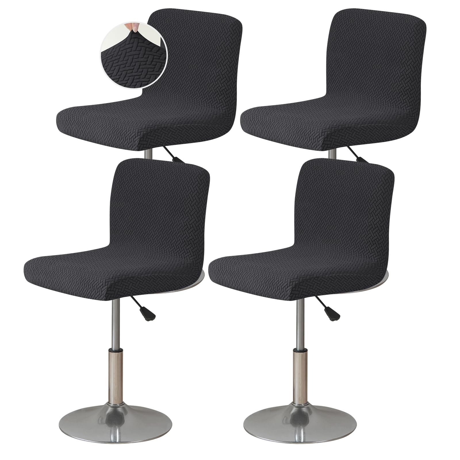 FUANGUI Bar Stool Covers Set of 4, Stretch Knitted Jacquard Counter Stool Covers