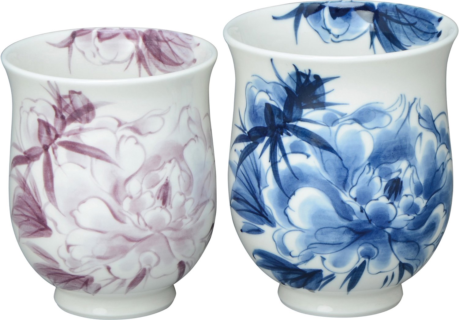 Amazon｜京焼 清水焼 陶あん窯 組湯呑 染花牡丹 KTA160｜湯呑み