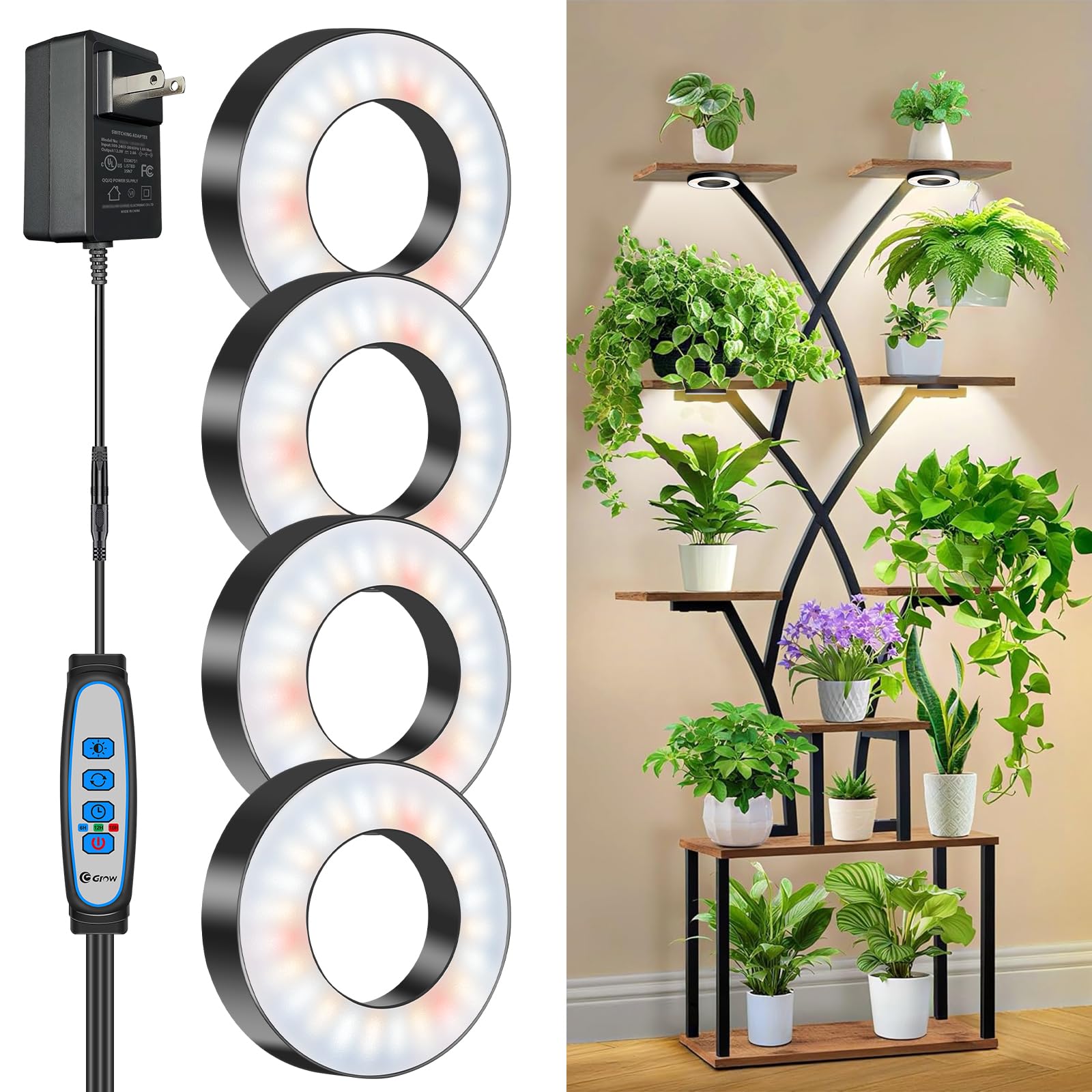 Wiaxulay 192 LED Four Head Grow Light