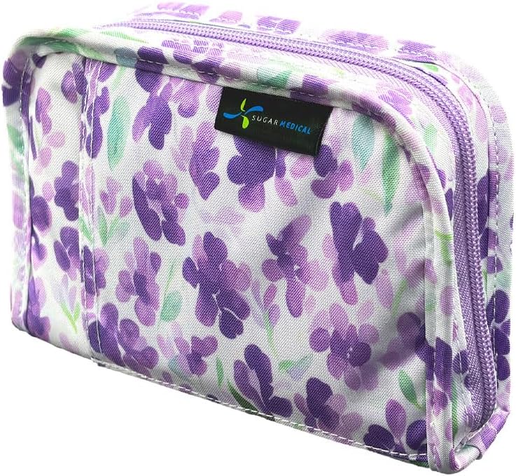 Sugar Medical Diabetes Supply Case |Diabetic Care Products | Diabetic Supplies Travel Organizer | Diabetic Supply Bag | Glucose Meter Kit | Diabetic Bags for Supplies | Glucometer Case (Tessa Floral)