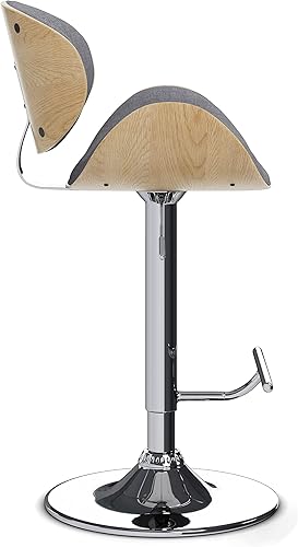 Miniatura 57 de SIMPLIHOME Marana - Taburete de bar giratorio ajustable – Silla tapizada de metal de 33 pulgadas de altura de asiento en piel sintética vegana