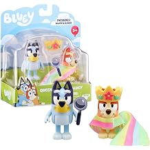 Giochi Preziosi Bluey Bly21300 Pair B Figures - Bluey Queen + Bingo - Articulated Figures from 6 to 8 cm for Children from 3 Years