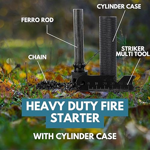 Miniatura 2 de The Friendly Swede Kit de inicio de fuego de magnesio, encendedor, kit de inicio de fuego de pedernal y acero, arrancador de fuego de campamento,