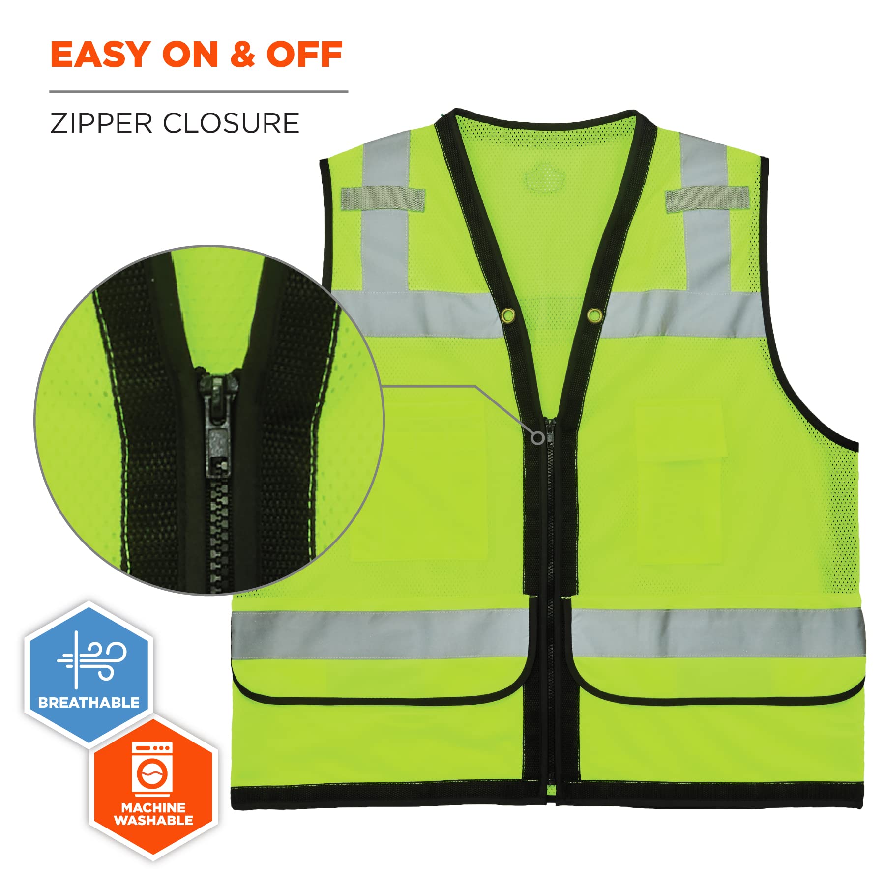 Ergodyne GloWear 8253HDZ Chaleco de malla resistente tipo R clase 2