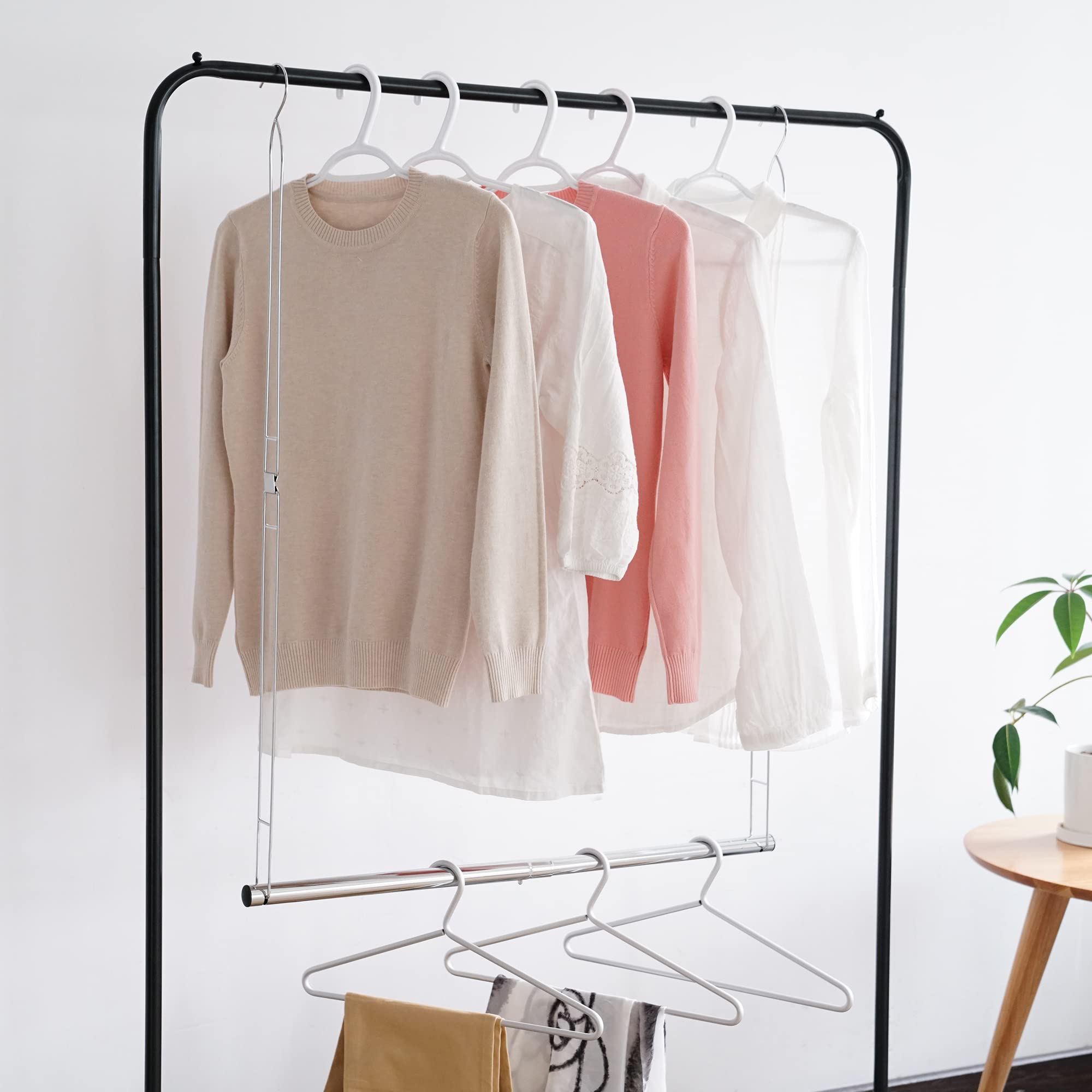 STORAGE MANIAC Hanging Closet Rod, Adjustable Width and Height Closet