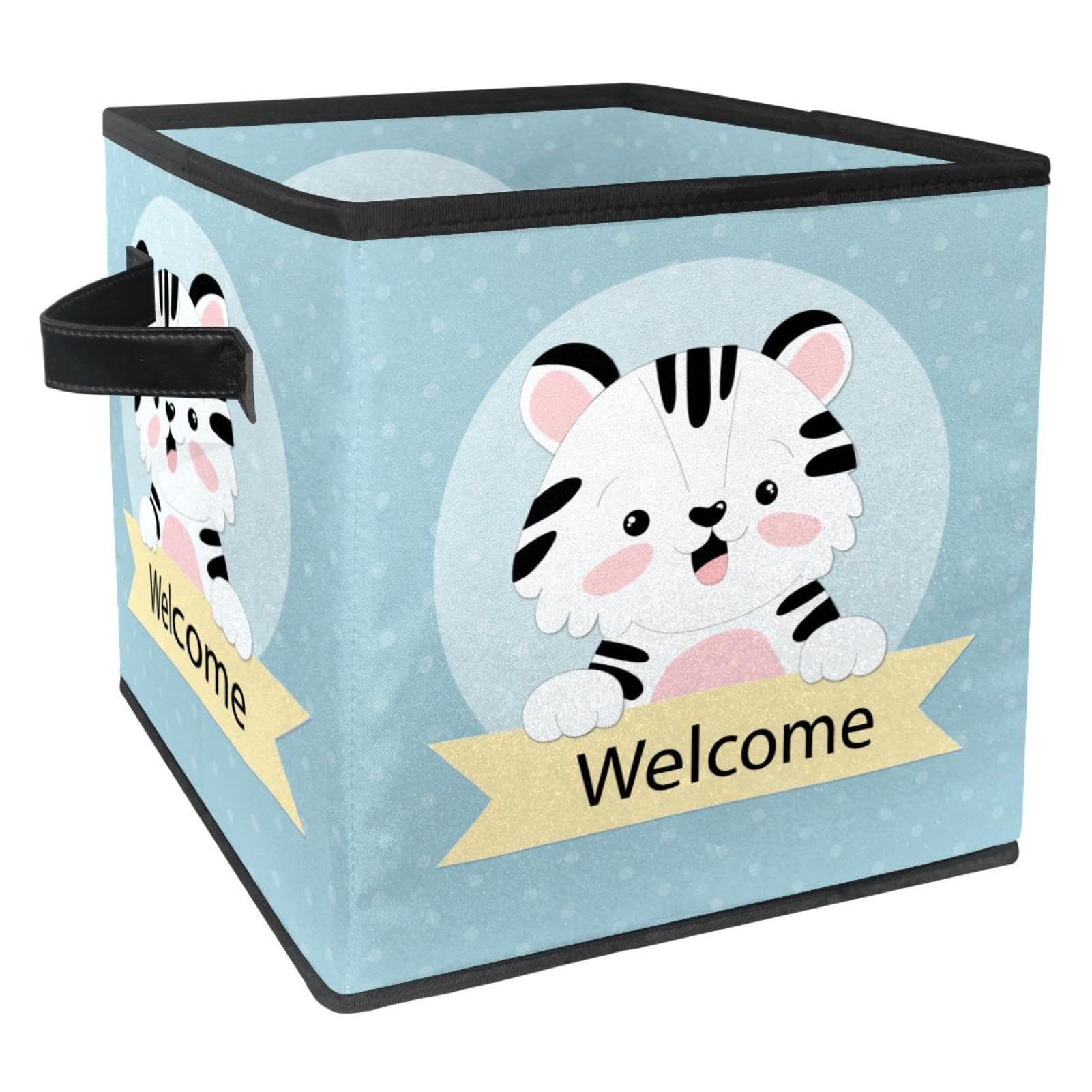Organisateur de placard pliable en tissu motif tigre pour chambre et maison