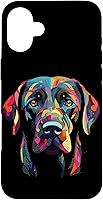 Vista 23 de Labrador Retriever - Carcasa para iPhone 17, diseño de cara de perro, color negro