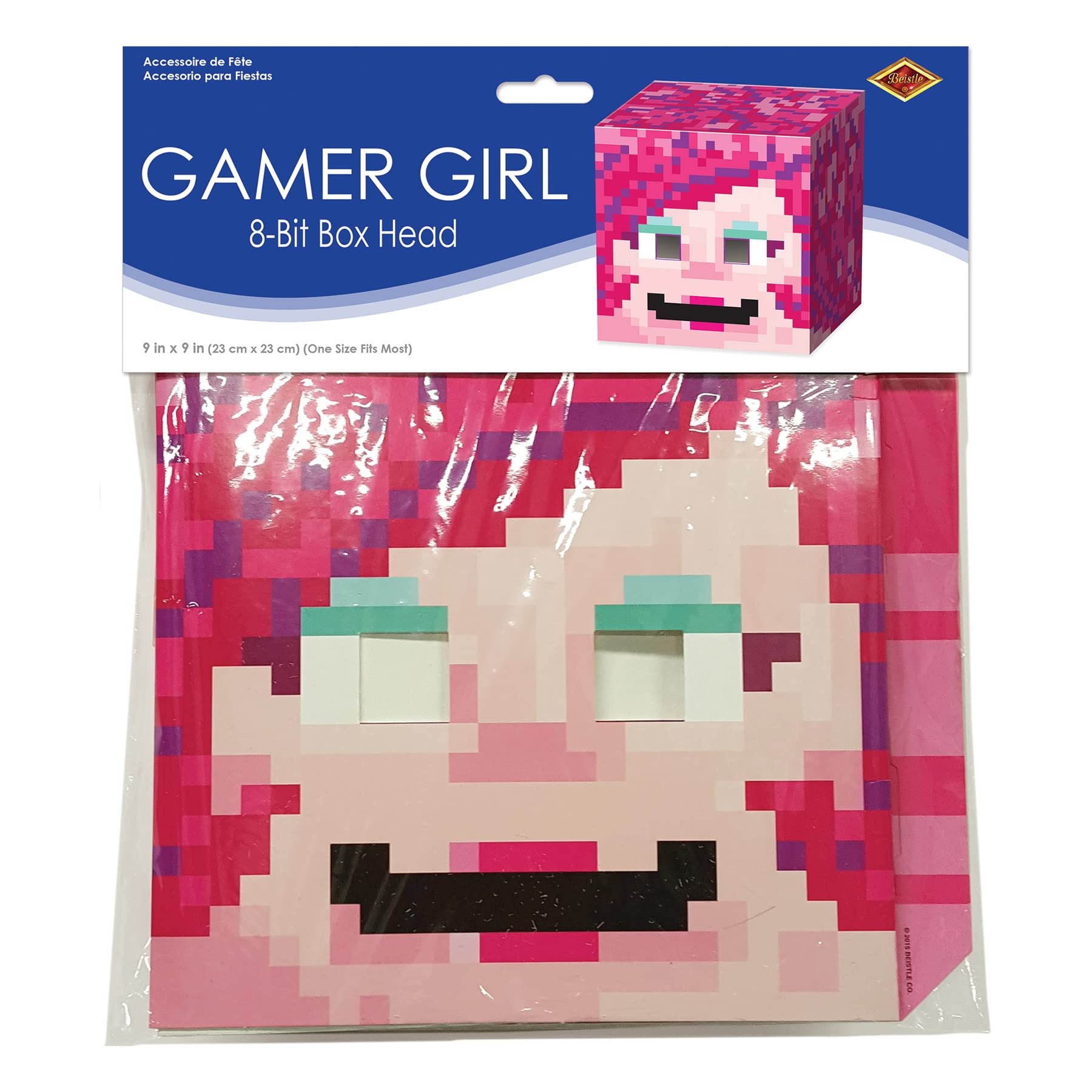 Amazon.com: Beistle Gamer Girl 8-Bit Box Head, 9
