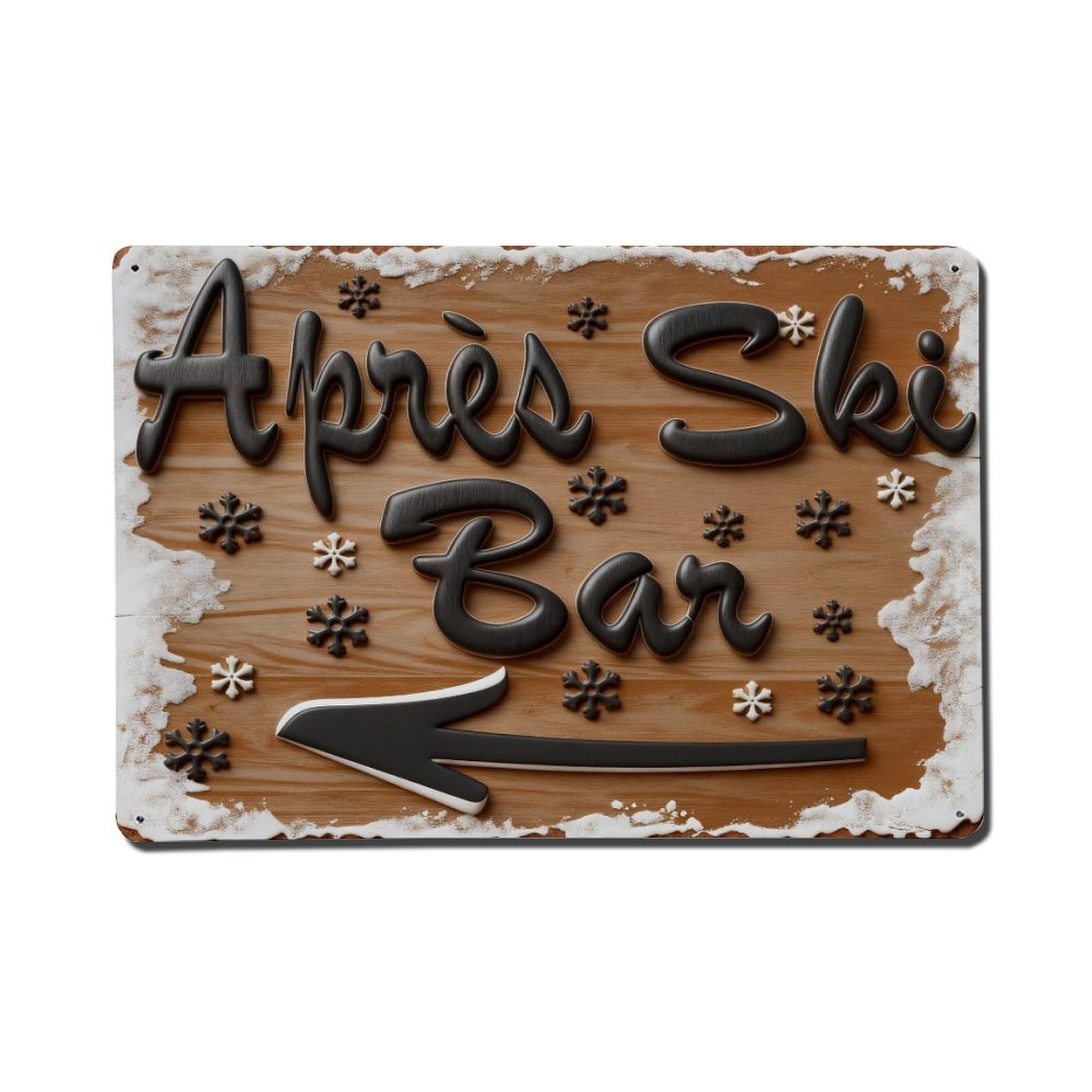 Wooden Sign With Snowflakes And Arrow Vintage Metal Tin Sign Retro Wall Decor, Bar Garage Cafe Kitchen Home Wall Art Poster Decoration 8x12inches