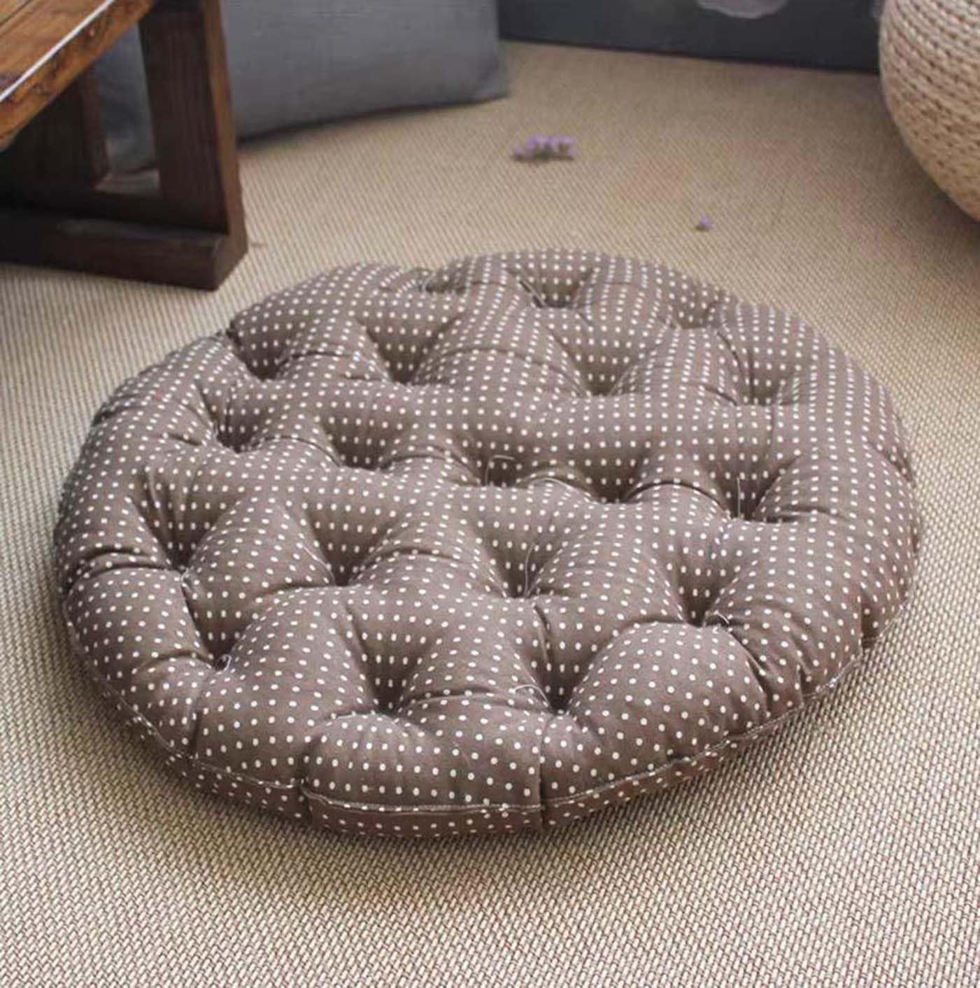Grand coussin rond pour salle à manger, maison, grand coussin de sol épais et doux pour la méditation, le yoga - Pour intérieur, salon, chambre à coucher, terrasse (K, 100 x 100 cm)
