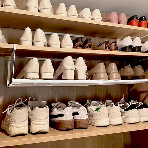 Miniatura 6 de Organizador de zapatos expandible de 2 piezas, estante colgante para zapatos debajo del gabinete, estante de almacenamiento con clips de 34 pulgadas