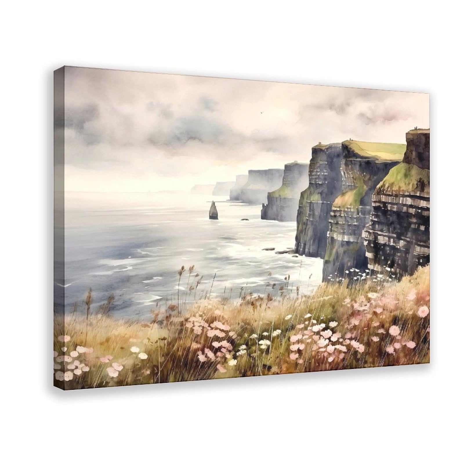 NFFBGFD Cliffs of Moher Canvas Poster Bedroom Decor Landscape Decor Gift 12x18inch(30x45cm)