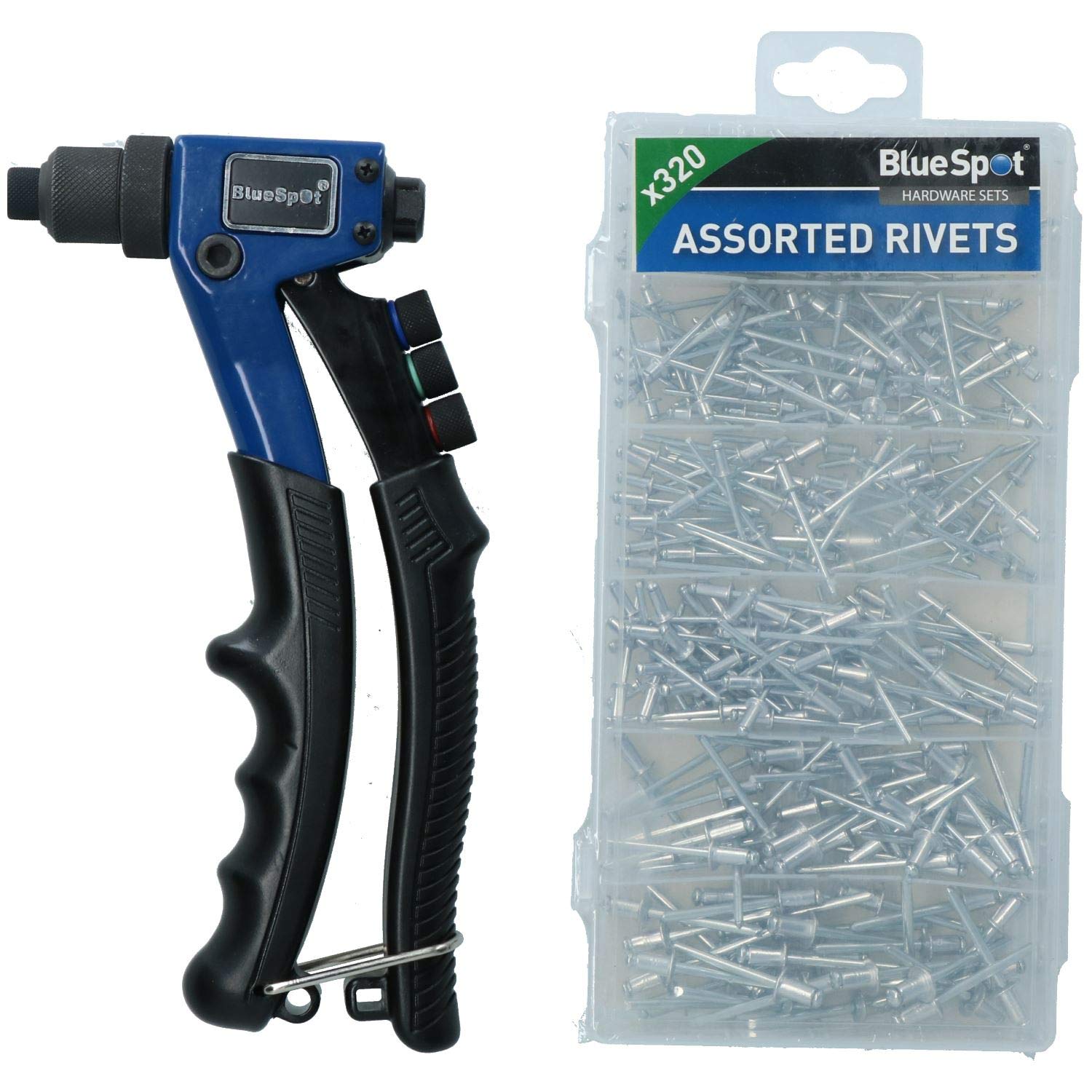 Riveteuse à main compacte pince à riveter manuelle AB Tools et assortiment 320 rivets alu