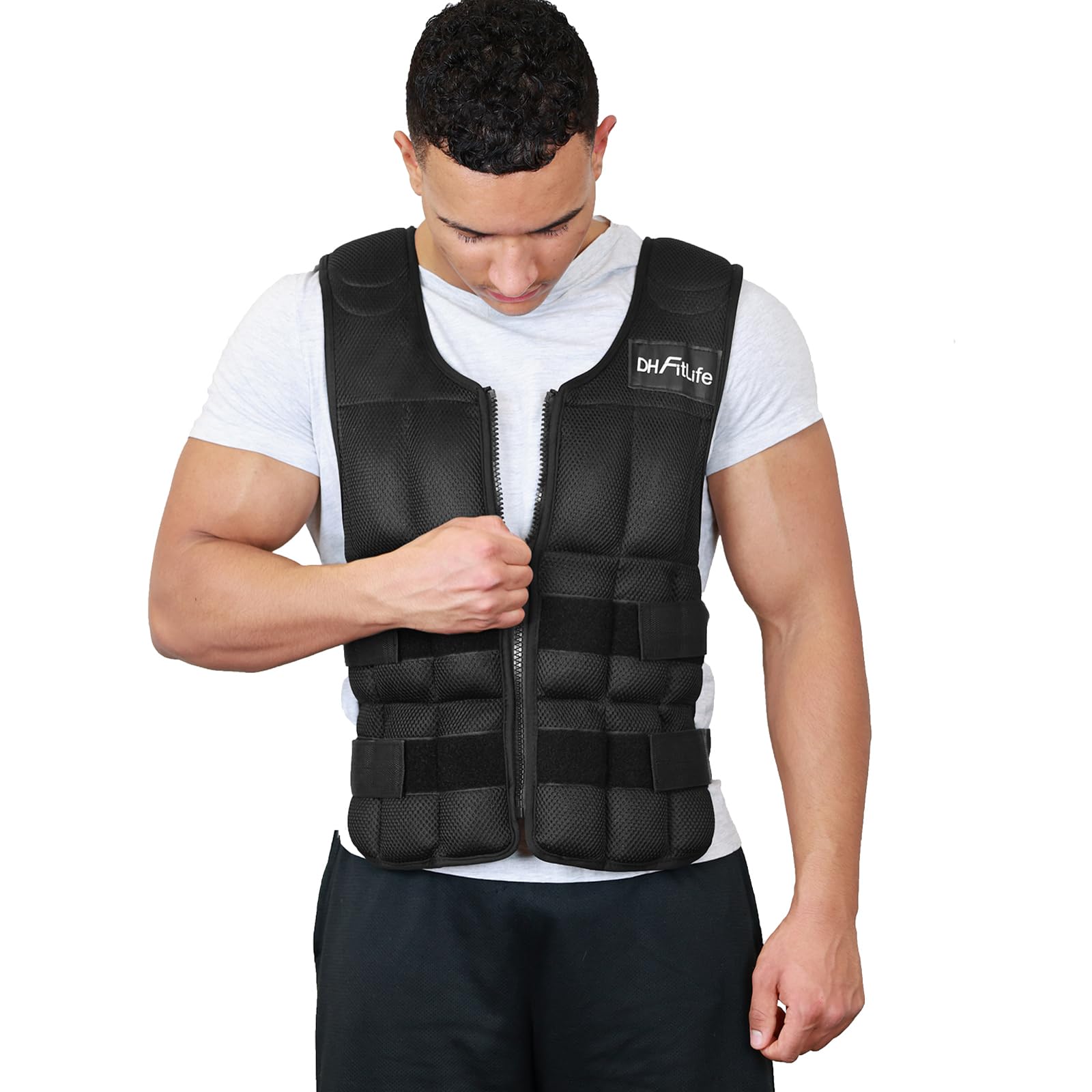 DH FitLife Chaleco Lastrado Ajustable 10/20/30 kg para Musculación y Entrenamiento de Fuerza | Chaleco con Peso | Chaleco para Correr Hombres y Mujeres