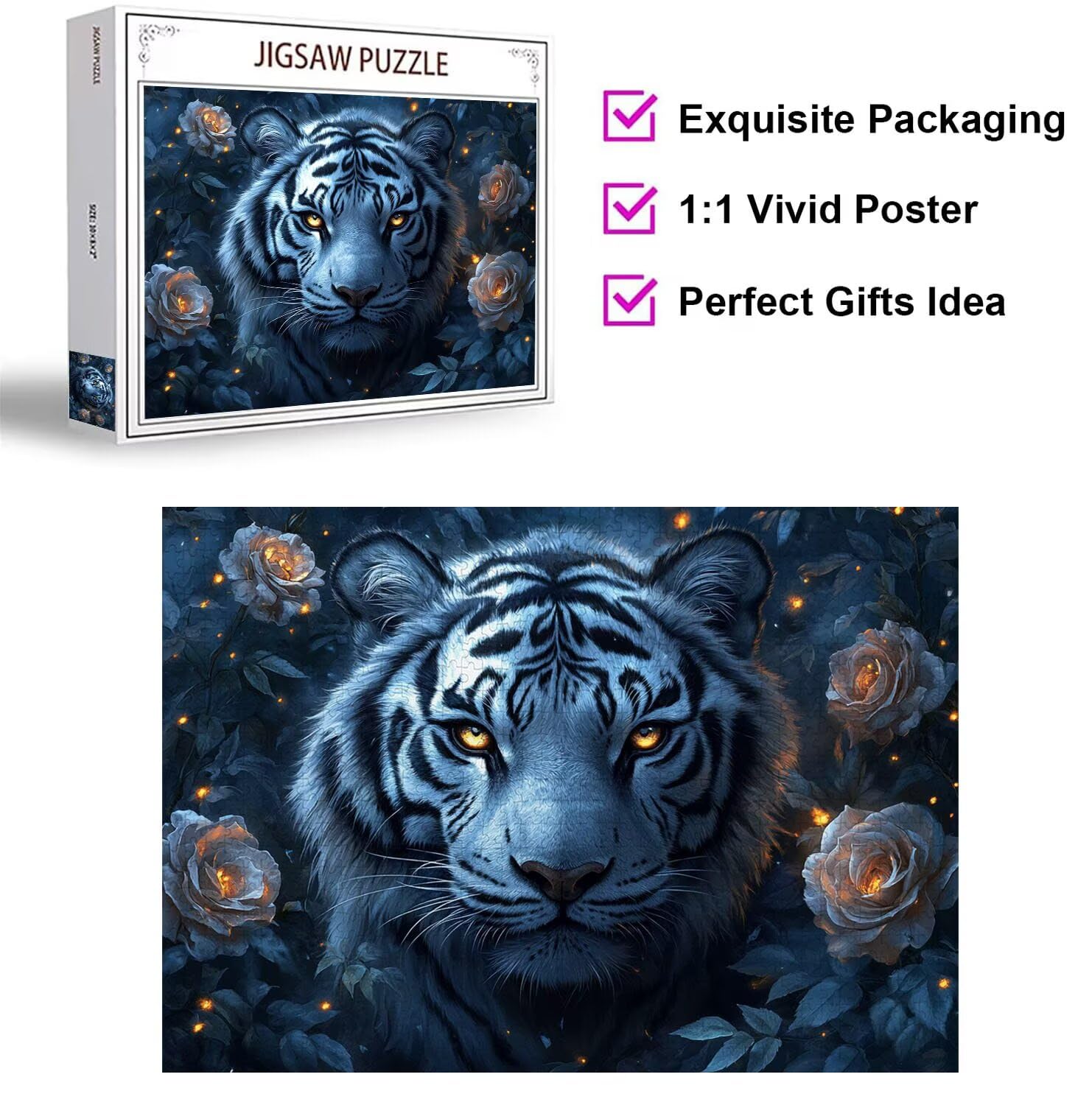 Puzzle 1500 sztuk zwierząt Trudne drewniane puzzle, n-402 | Niemożliwe wyzwanie, inteligentna gra zręcznościowa, gry logiczne dla całej rodziny, pomysł na prezent, kwiat