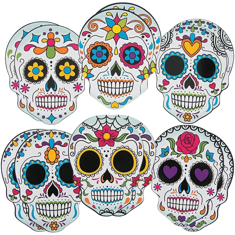 Coperta In Pile Leggera Colorful Sugar Many Skull - Decorativa Con Teschi, Per Divano E Letto, 101x127 Cm