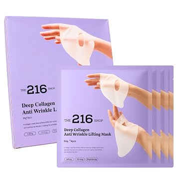 Bio-Collagen Real Deep Mask, Hydrating Overnight Hydrogel Mask, Pore Minimizing, Elasticity Improvement, 34g x4ea
