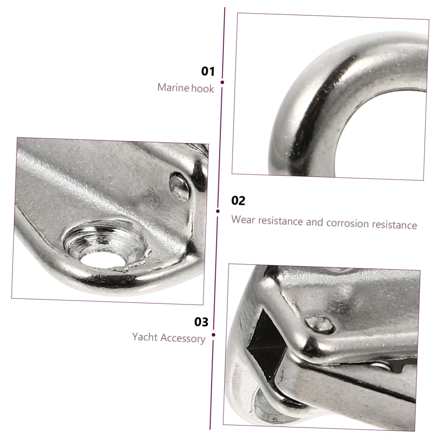Yardwe Gancho Guardabarros Bicheros para Atraque Perchero Portátil Acessorios Nauticos Accesorios Náutica Ganchos para Tablas De Tierra Ganchos Útiles para Silver