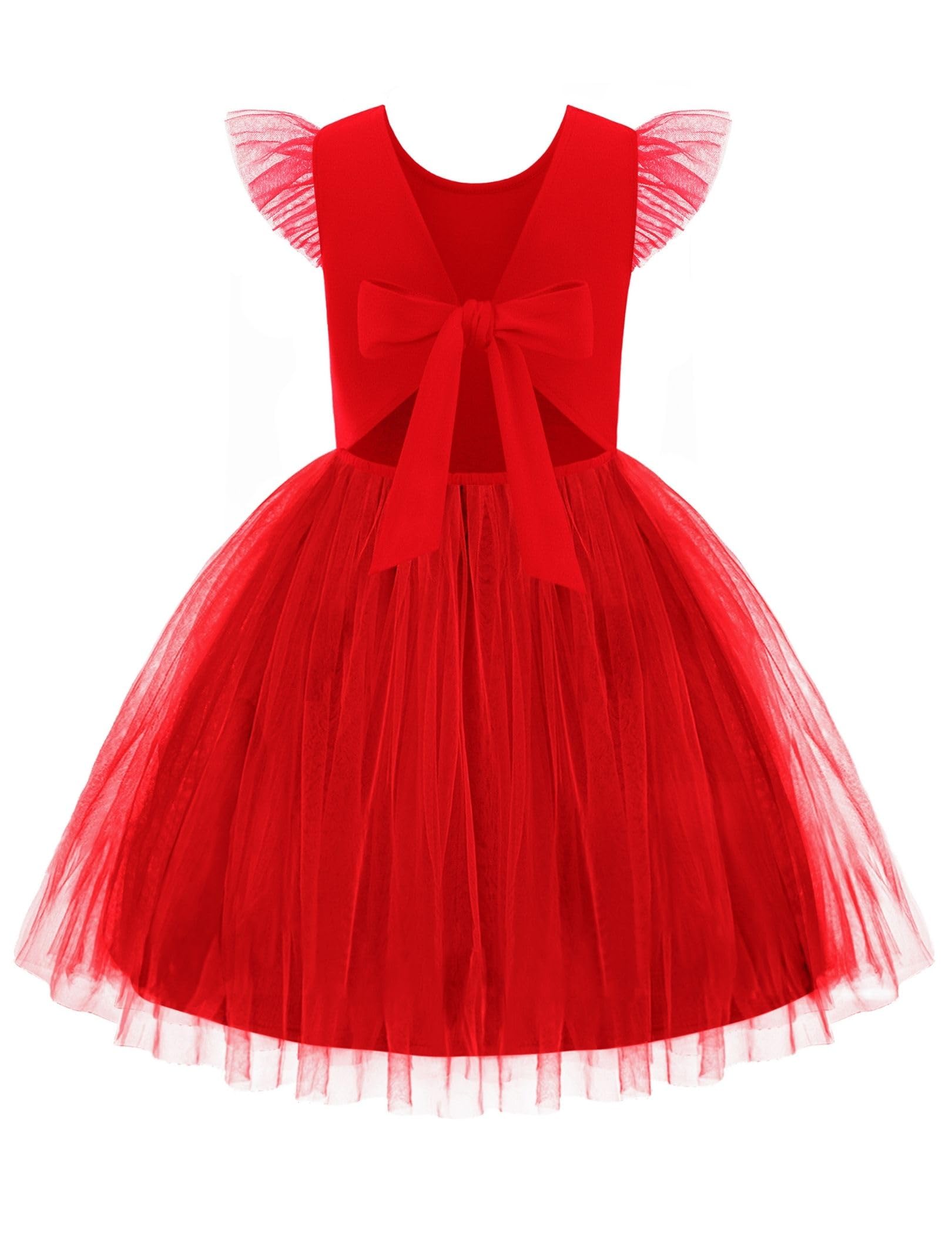 Arshiner Toddler Tutu Dress Little Girls Summer Tulle Backless Party Birthday Cotton Dresses 2-6Y