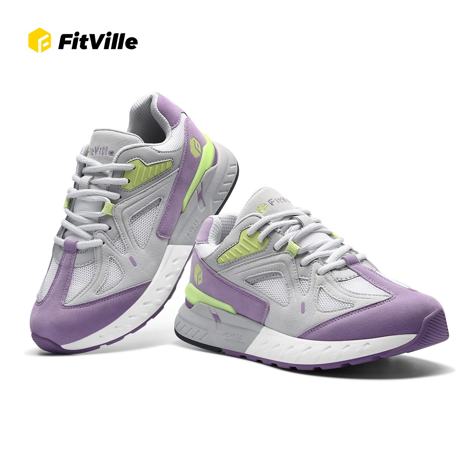 FitVille Extra Larghe Scarpe Donna Sneakers Supporto per Arco Plantare Pianta Larga Scarpe da Ginnastica Donna