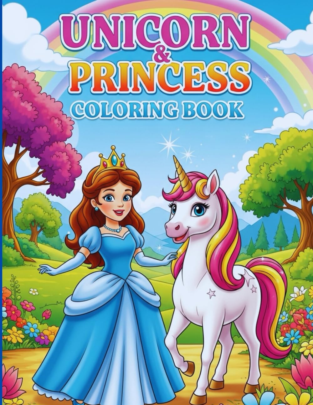 Unicorn & Princess Coloring Book