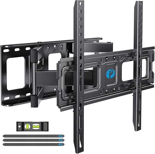 Pipishell Motion complète TV Mont mural pour téléviseurs de 26-74 pouces, jusqu'à 99lbs Max VESA 400x400mm, Mont mural TV Bracket avec articulation Swivel Extension Tilting Niveau pour LED LCD OLED 4K Écran courbé plat