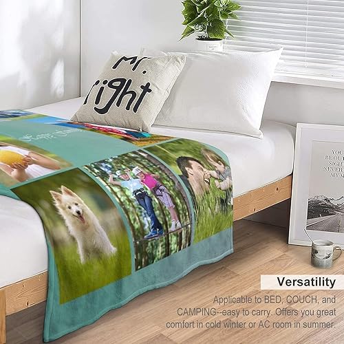 Miniatura 5 de Manta personalizada con el uso de mis propias fotos, manta de fotos personalizada con imagen para novia, novio, mamá, papá, adulto, hijo, hija,