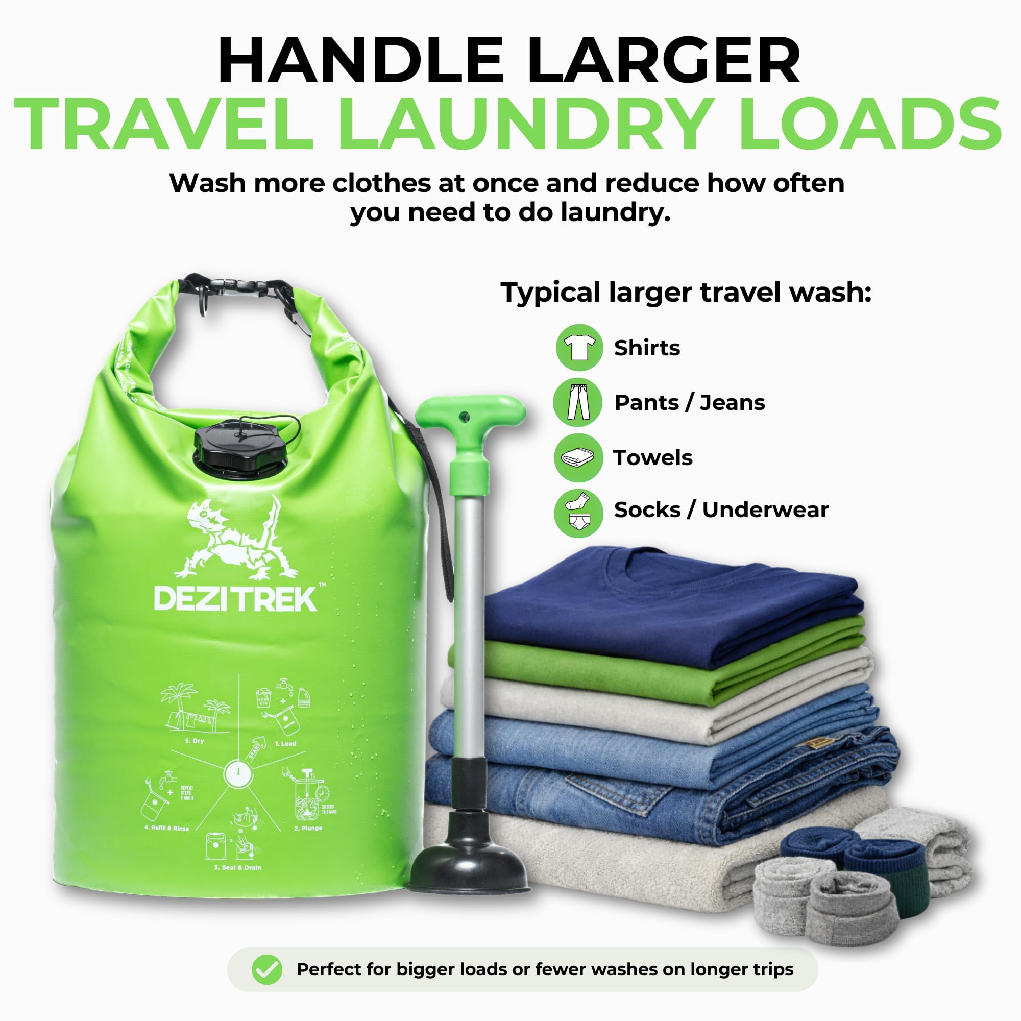 Lavadora portátil grande, sistema de lavandería fuera de la red, lavadora manual de ropa de alta capacidad con émbolo, no necesita energía, para camping, caravana, viajes